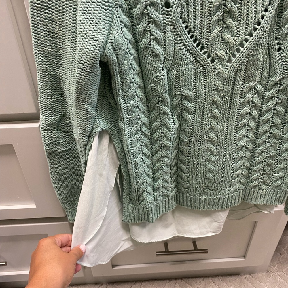 Anthropologie long sleeve sweater with built in cami